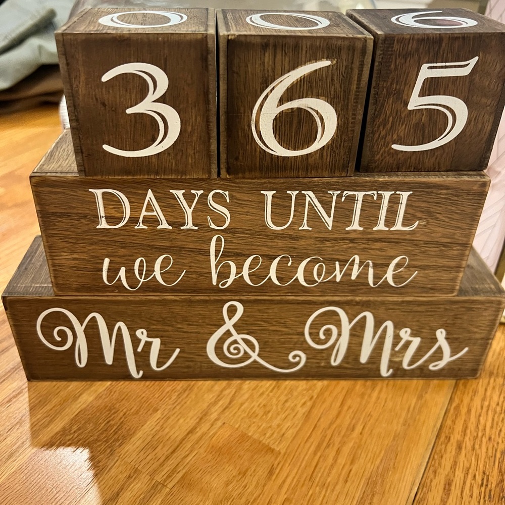 Mud Pie Wedding Countdown Blocks